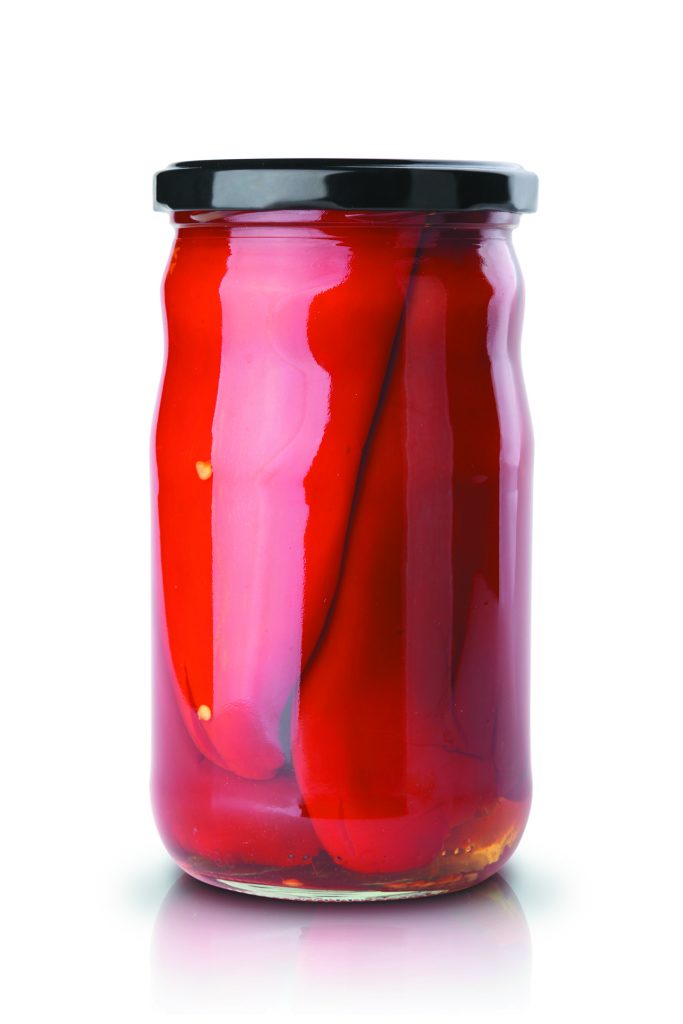 Roasted peppers in Jar