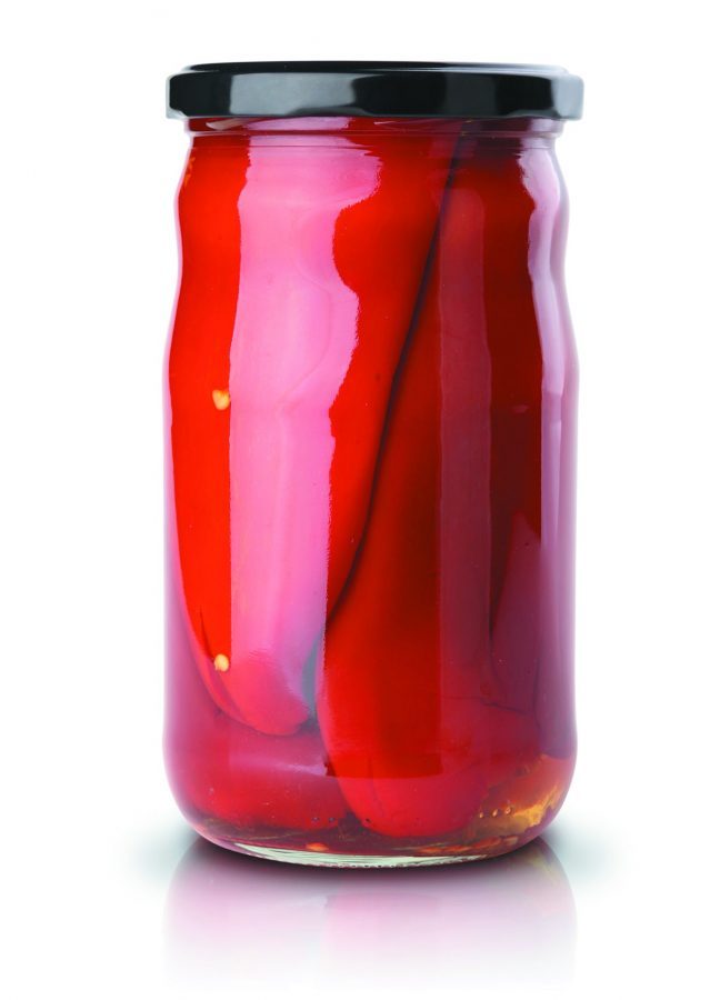 Roasted peppers in Jar